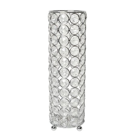 ELEGANT DESIGNS Elipse Crystal and Chrome 10.25 Inch Candle Holder HG1011-CHR